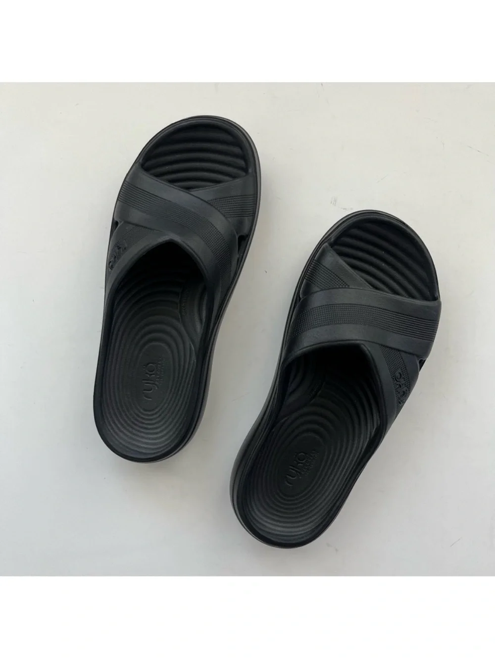 Ryka Cross-Band Recovery Slide Sandals 8-8.5